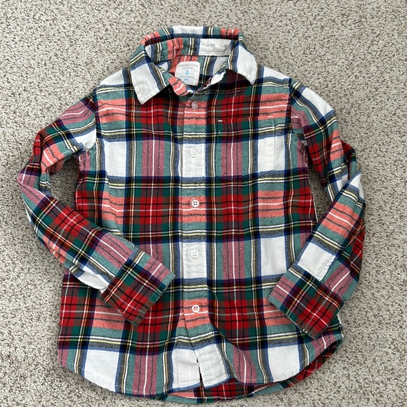 🌟J. Crew Kids Flannel Plaid Shirt “Snowy Stewart Tartan”, 4-5T (x-small)🌟 - Picture 2 of 7